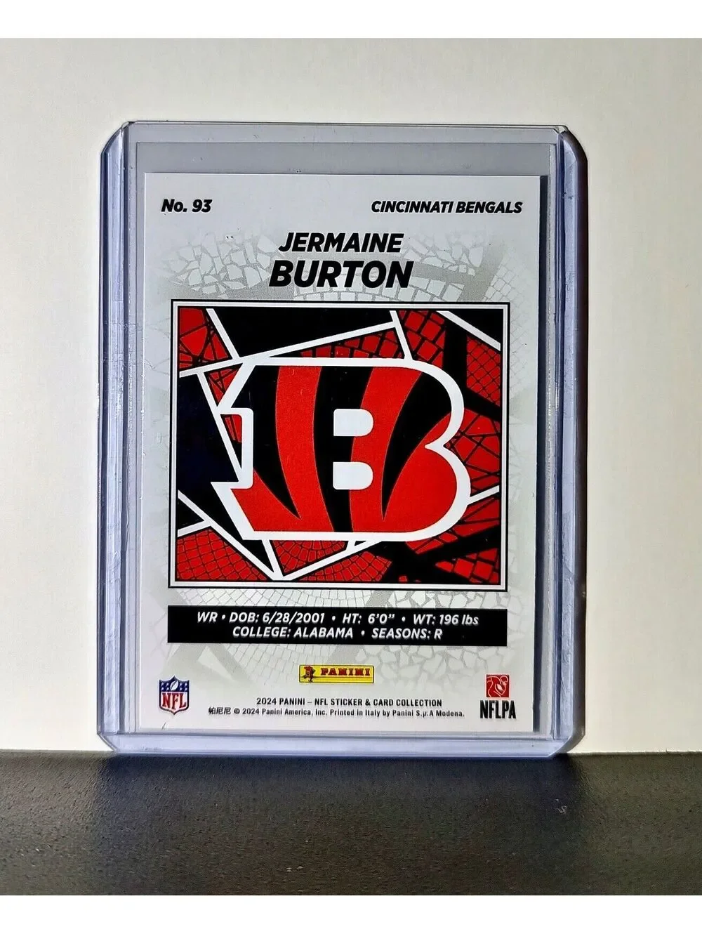 Jermaine Burton 2024 Panini NFL #93 Sticker Silver Foil Card Cincinnati Bengals